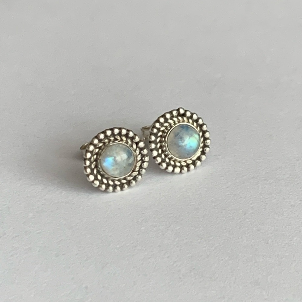 Moonstone Stud Earrings (.925)
